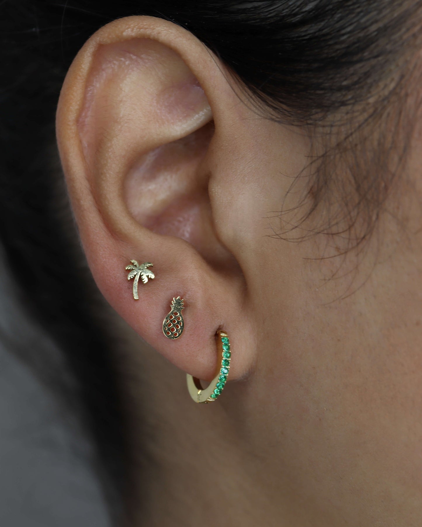 Pineapple ear studs